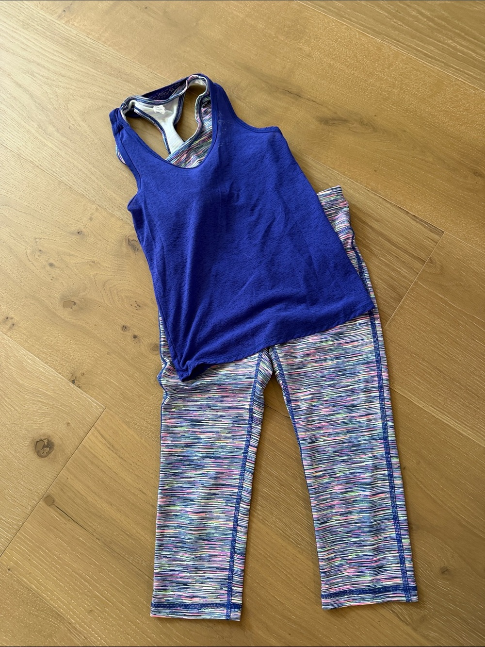 Ideology Kids Active Tank and Capris Set - Royal Blue and Multi